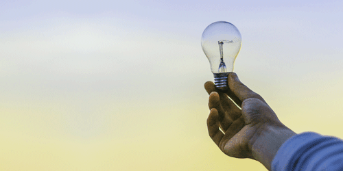 A lightbulb against the sky